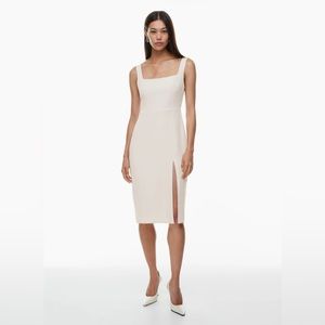 Aritzia Babaton 90’s Slit MIDI Dress Sleeveless Square Neckline